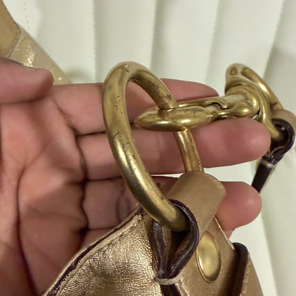 Coach Zoe Gold Signature Shoulder Bag - Picture 6 of 13